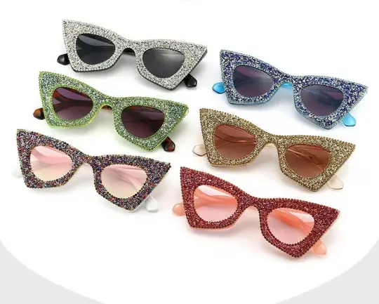 Petite Cat Eye Glam Sparkle Glasses (6 Colour Options)