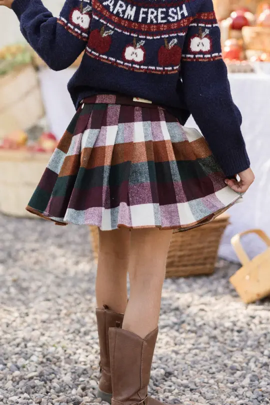 Mini Marren Skirt in Maize Brushed Gingham