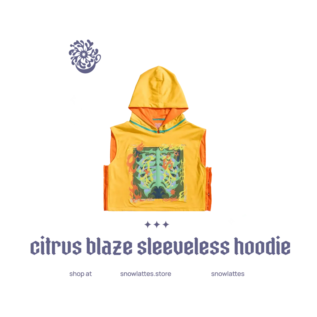 Citrus Blaze Sleeveless Hoodie