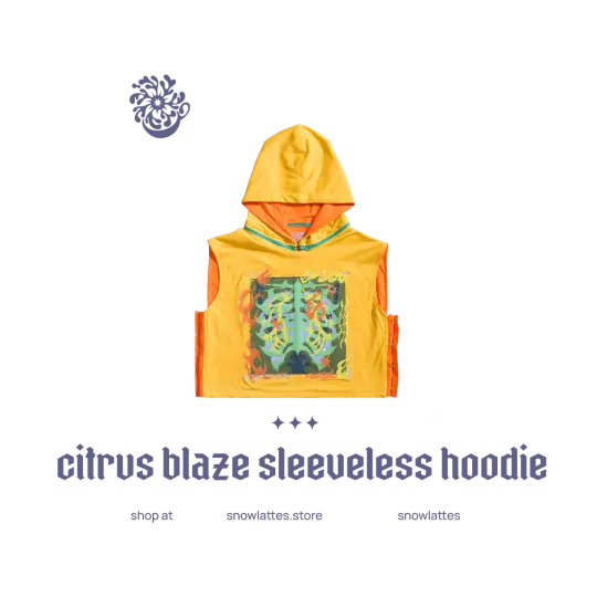 Citrus Blaze Sleeveless Hoodie