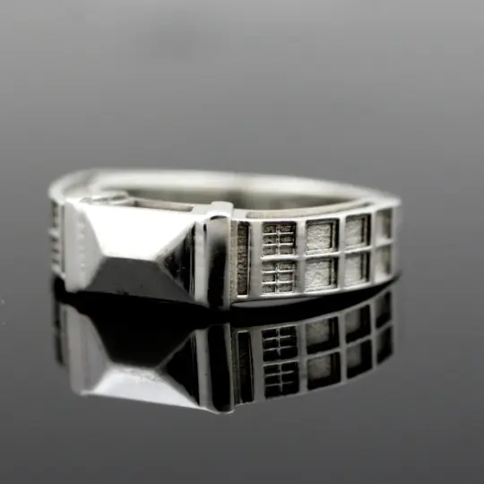 Police Box Ring Solid Sterling Silver - wedding band - Dr who inspired