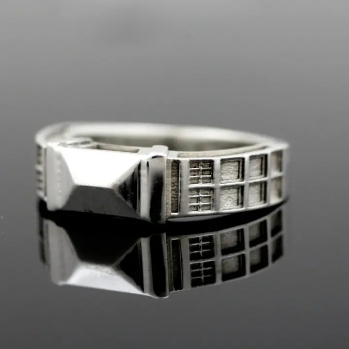 Police Box Ring Solid Sterling Silver - wedding band - Dr who inspired