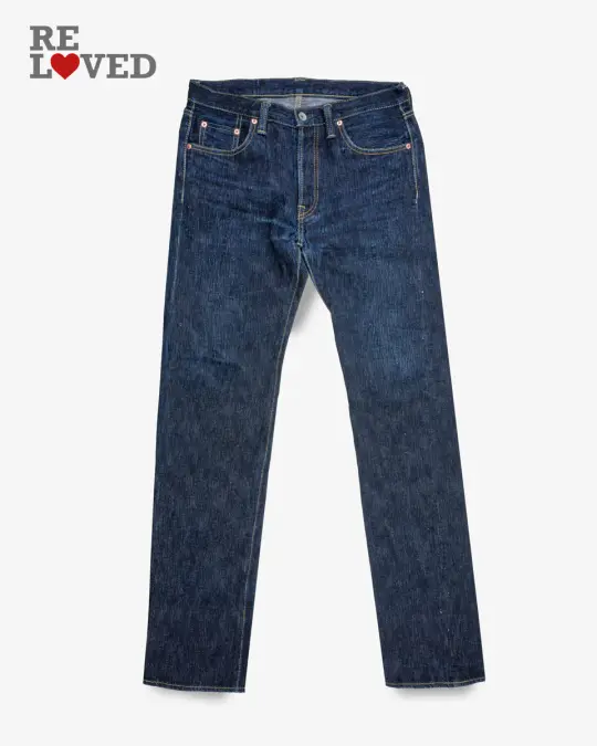 16oz Slubby Selvedge Denim Slim Tapered Cut Jeans - Indigo (IH-777S-SLB) Tag 32, Hemmed to 35.5"
