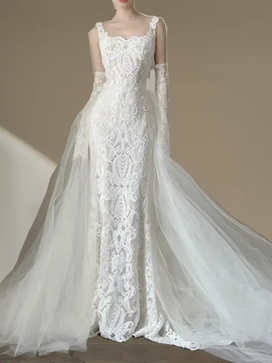 White halter-neck lace fitted waist sexy long ball gown/wedding dress R8020