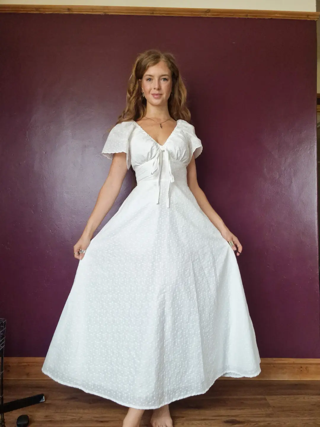 Florence Dress (butterfly sleeves, less full skirt, decorative bust bow)