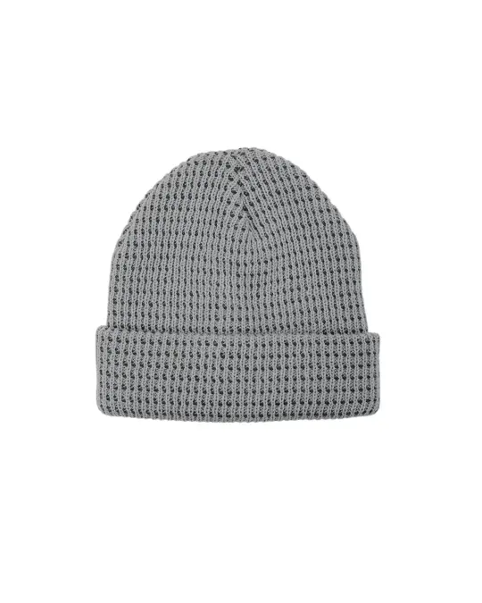 Found Feather Waffle Beanie Acrylic Knit Grey Olive