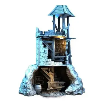Ruined Outskirts Pack 28mm 3D printed medieval fantasy town terrain, 3D render, three-quarter view
