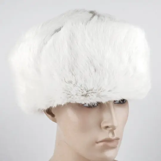 Real Russian White Rabbit Ushanka Hat