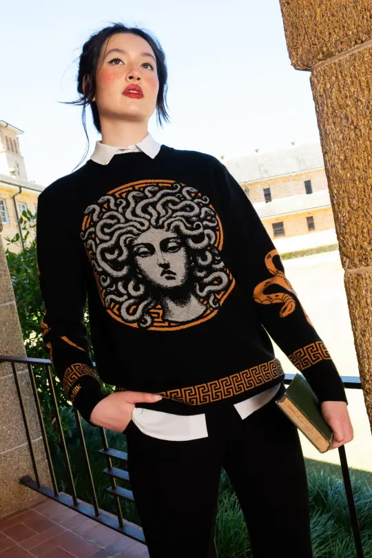 Medusa Unisex Crew Knit Sweater