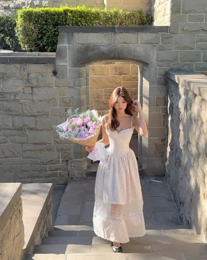 Pretty Transparent Tulle Women's Prom Gown White Waist Fitted Maxi Evening Dress Party Dress — Fall Outfit 2026 New  RS3337