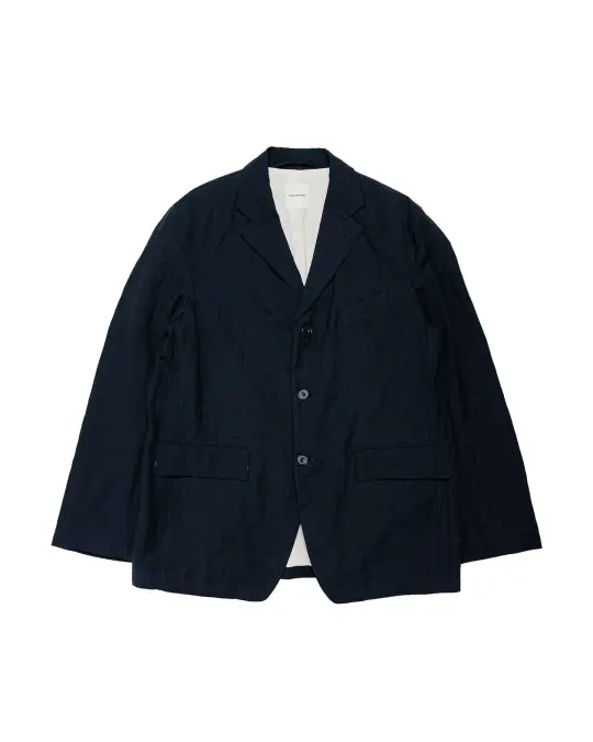 Sage de Cret WO/LI Tumble Washed Three-Button Tailored Jacket Navy