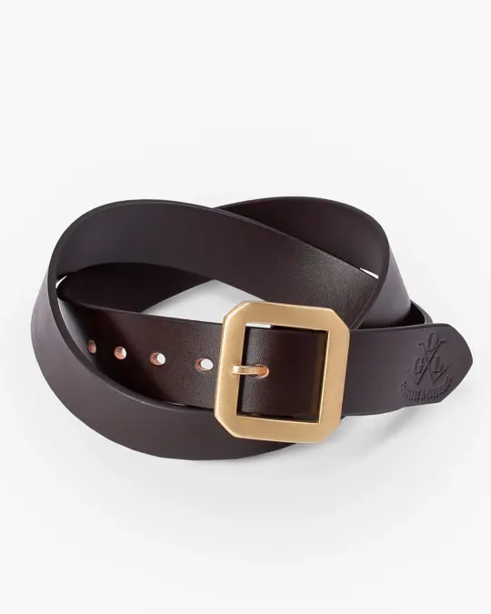 OGL Single Prong Garrison Buckle Leather Belt - Brown