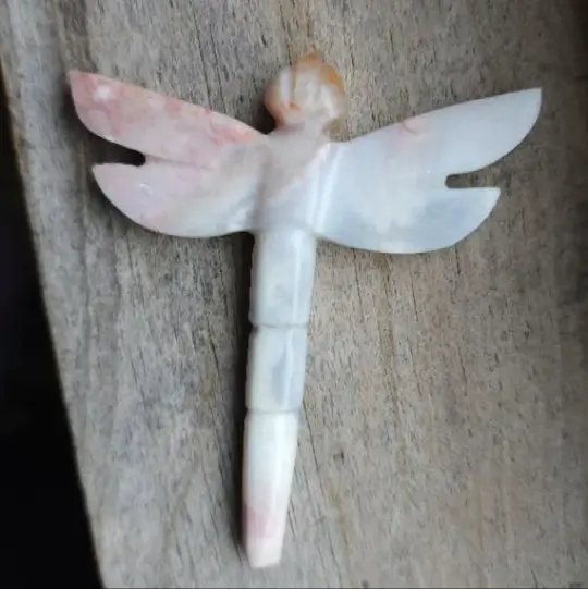 Pink Chalcedony Dragonfly Carving