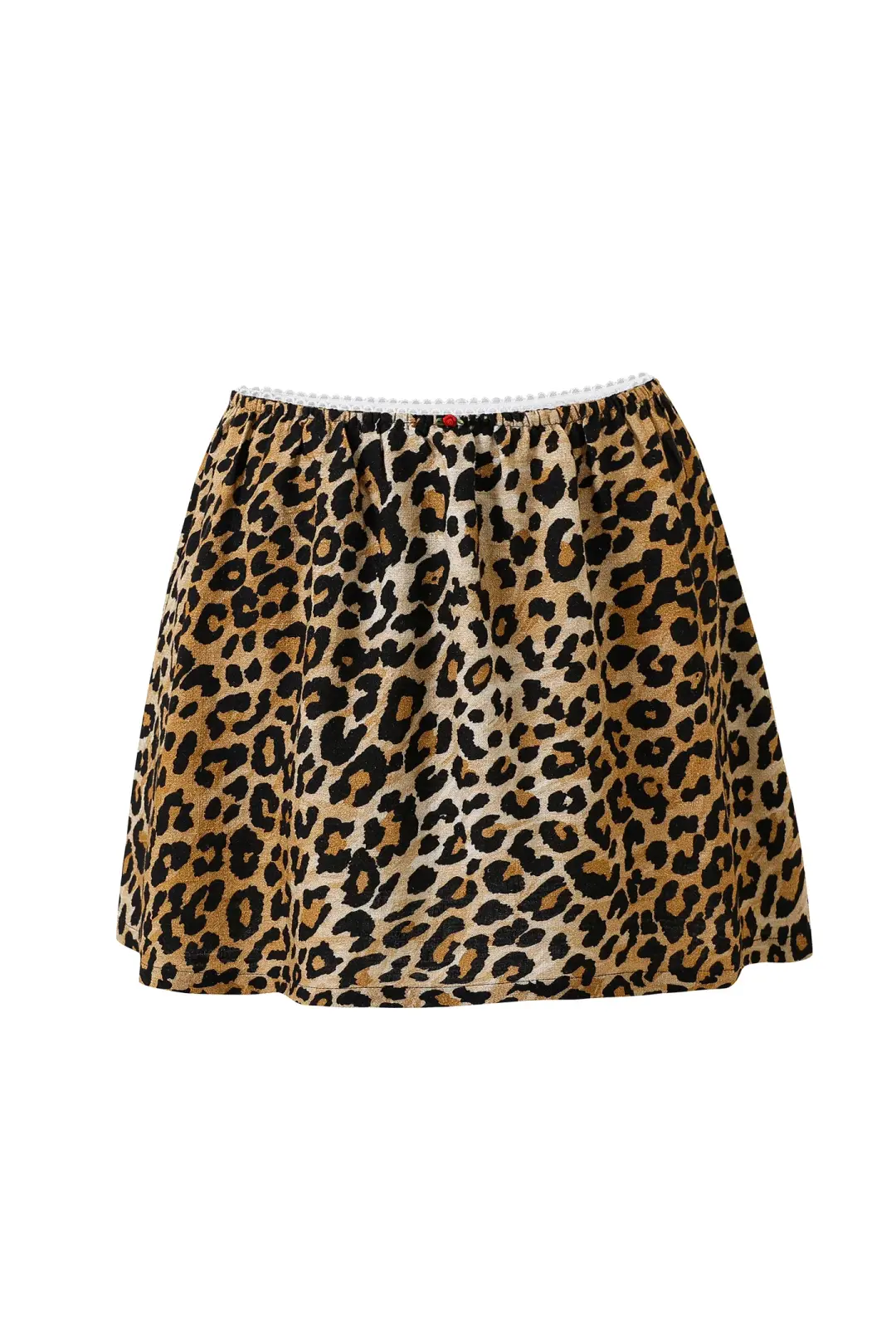 Leopard Linen Mini Slip Skirt