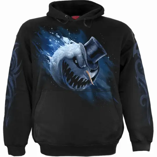 DEAD COLD Hoody Black - Demonic Snowman Winter Horror Hoodie