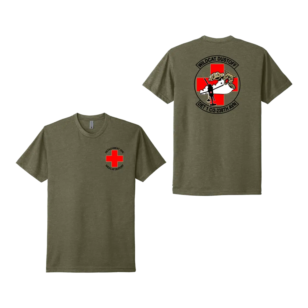 2-238th Wildcat Dustoff Military Green NL6210 Short Sleeve Tee