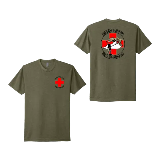 2-238th Wildcat Dustoff Military Green NL6210 Short Sleeve Tee