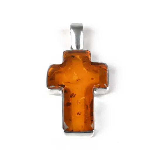 Amber Cross Pendant (Sold AS-IS)