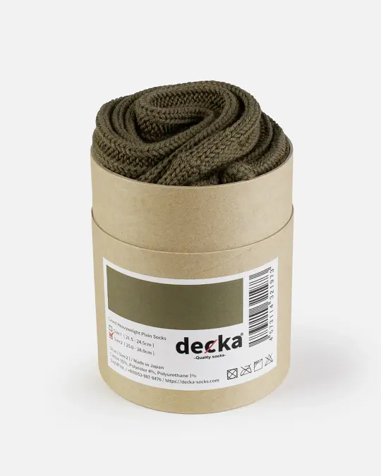 Decka Cased Heavyweight Plain Socks - Olive