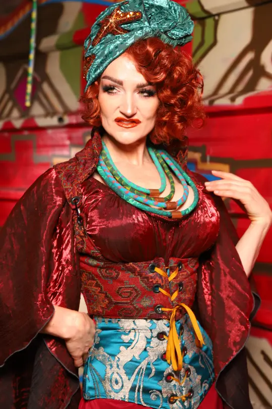 Cropped Vixen w/collar in Phoenix Feather Upholstery - The Magic Carpet Ride Collection