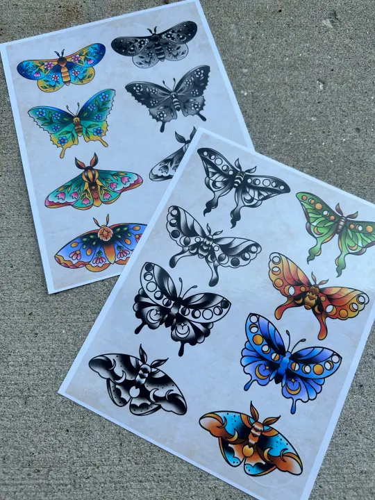 Moth and butterfly prints (8x10)