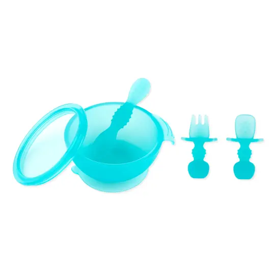 First Foods Essential 5-Piece Mealtime Set: Blue Jelly