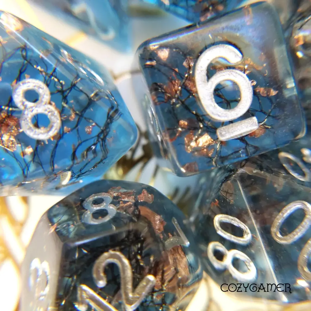 Haunted Forest Dice Set – 7-Piece Dark Forest DnD Dice | Fennek & Finch