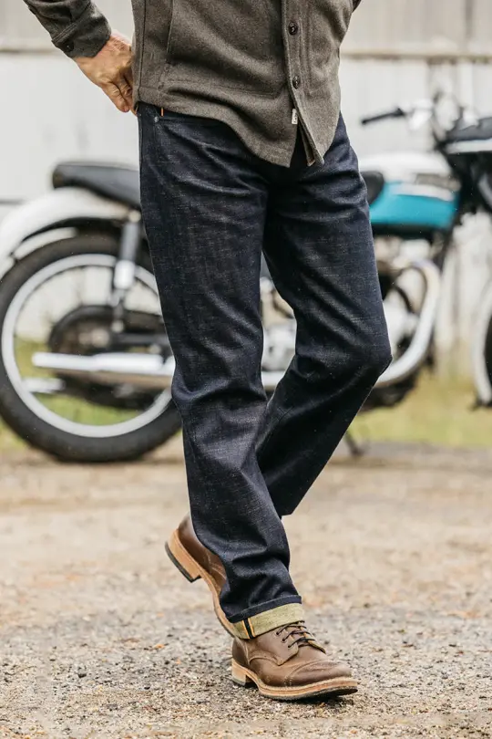 The Hammer Straight Etched - Green Tea Raw 13oz Selvedge