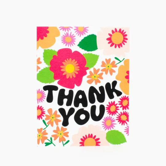 Groovy Floral Thank You Card