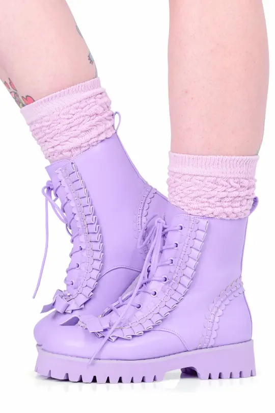 Cake Combat Boot - Lavender