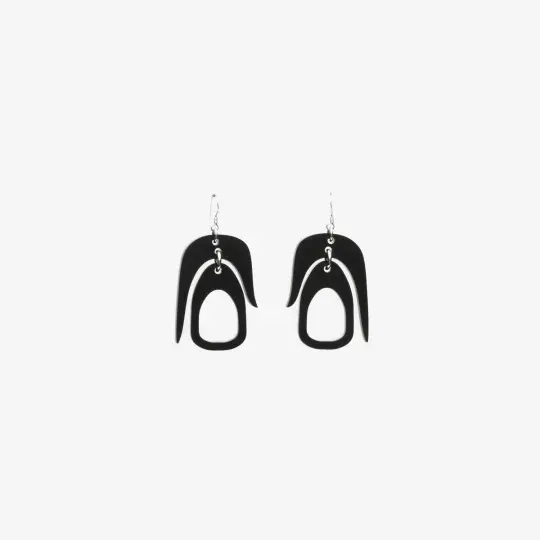 Mini Salish Chandelier Earrings in Black