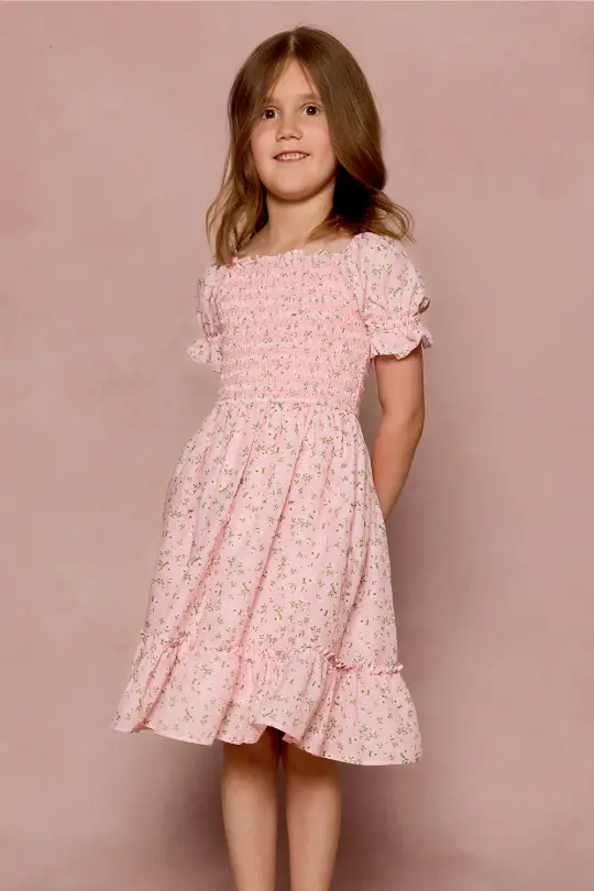 Mini Valencia Dress in Pink Ditsy Floral