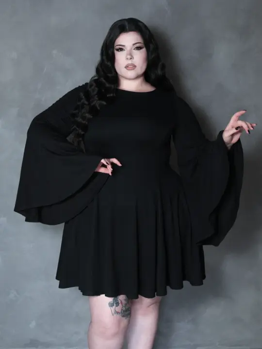 Witching Hour Swing Dress in Black