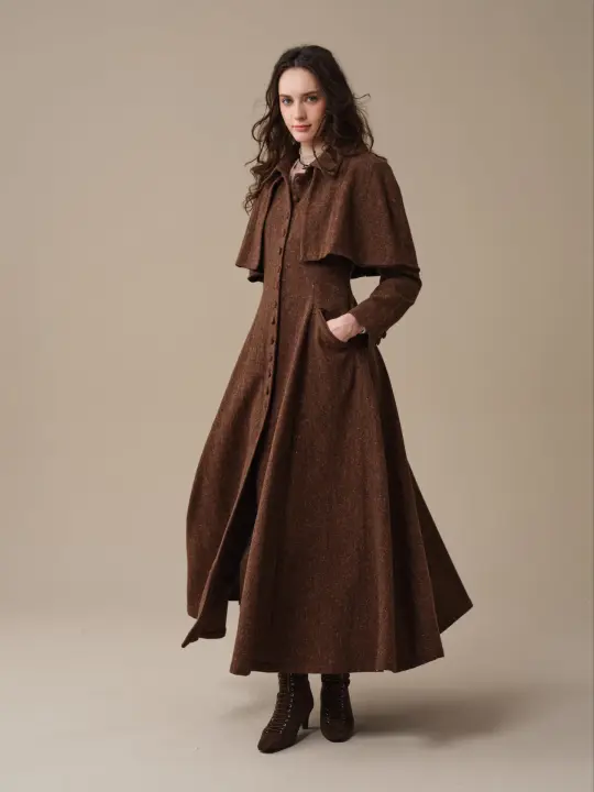 Charlotte 01 | 100% Wool Cape Trench Coat