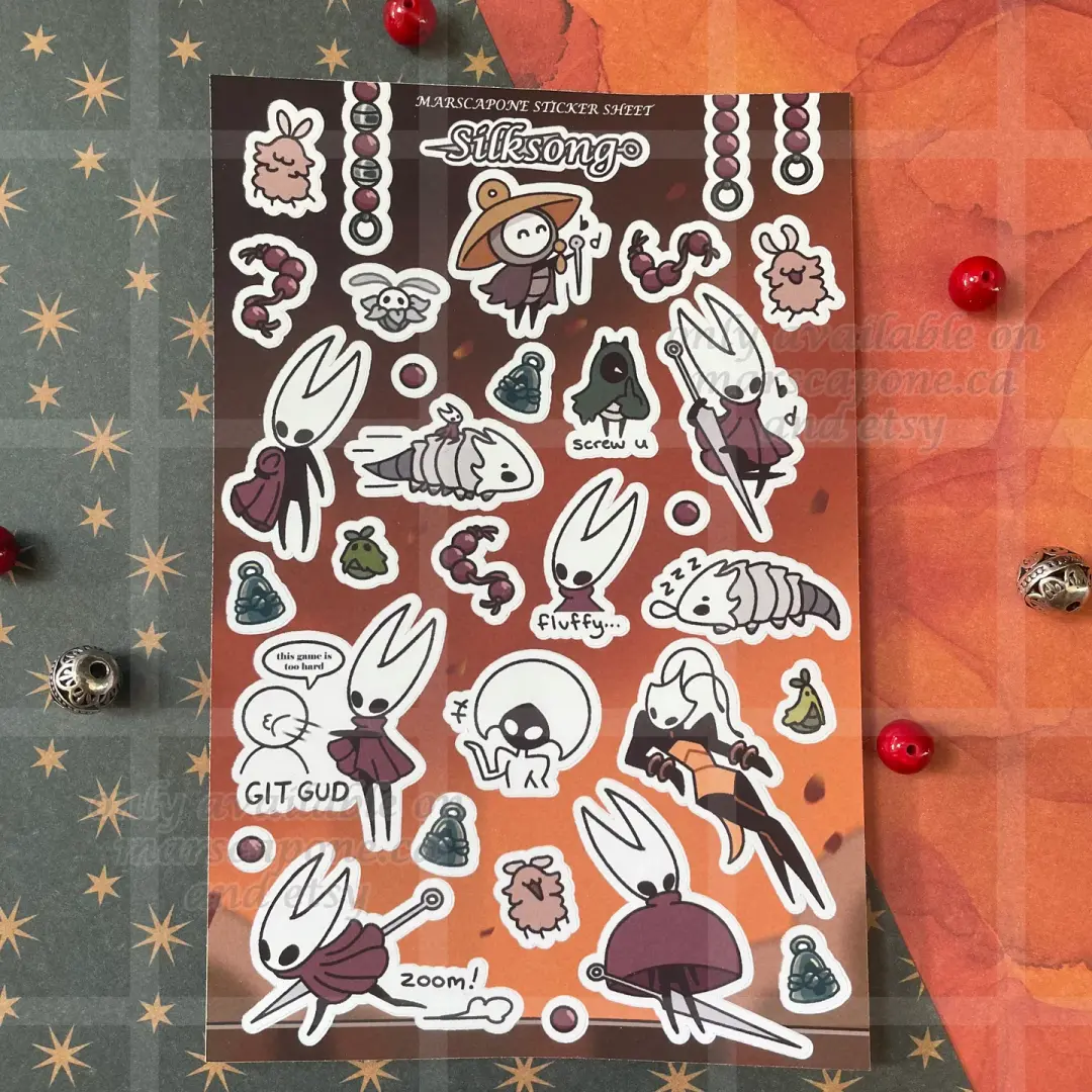 Silksong Sticker Sheet