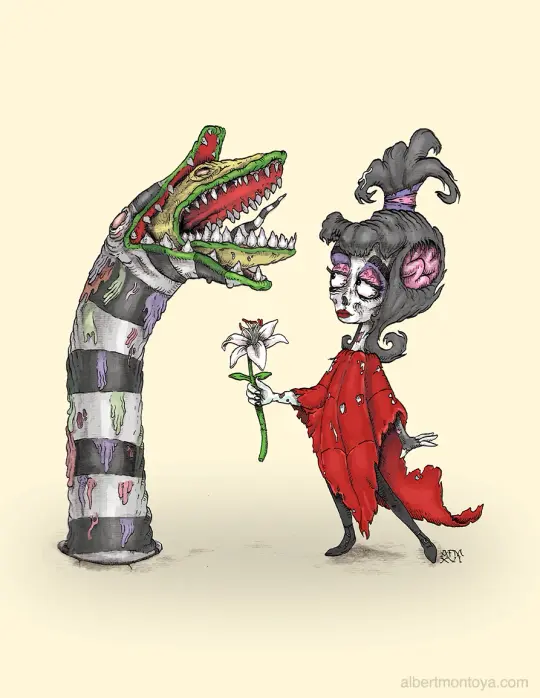 Print "Lydia and the Sandworm"