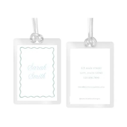 Girl's Simple Wavy Border Laminated Bag Tag