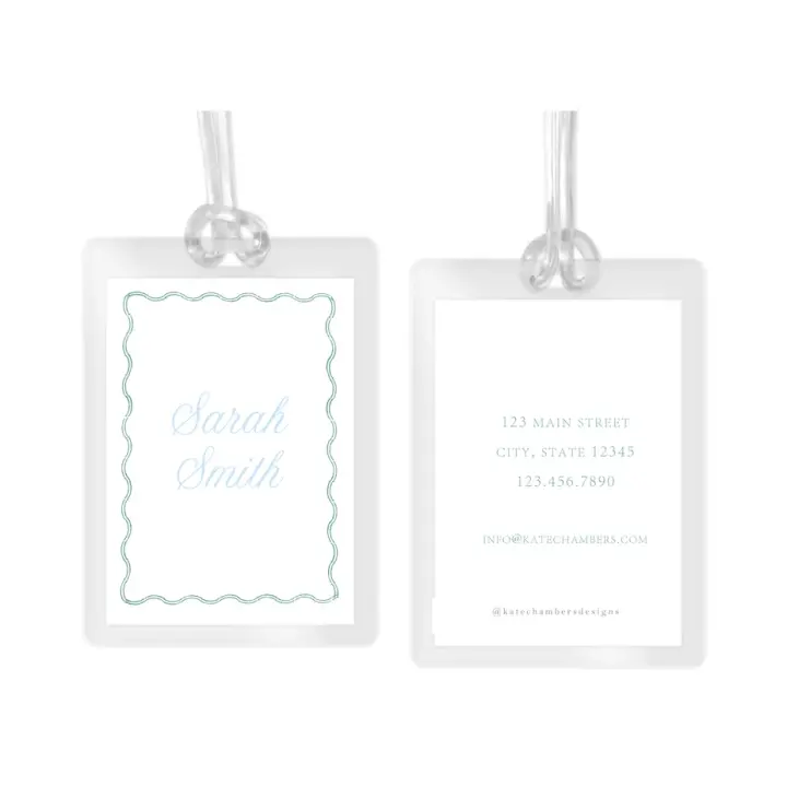 Girl's Simple Wavy Border Laminated Bag Tag