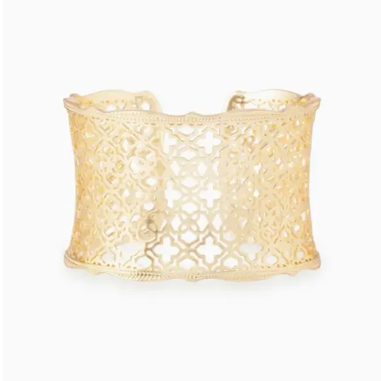 Candice Gold Cuff Bracelet In Gold Filigree Mix