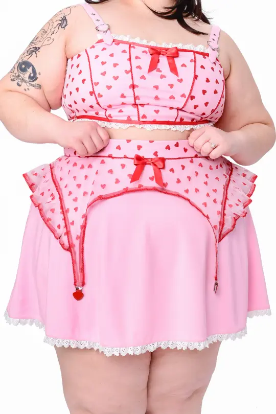 Lucky Girl Skater Skirt - Pink - L-3X left!