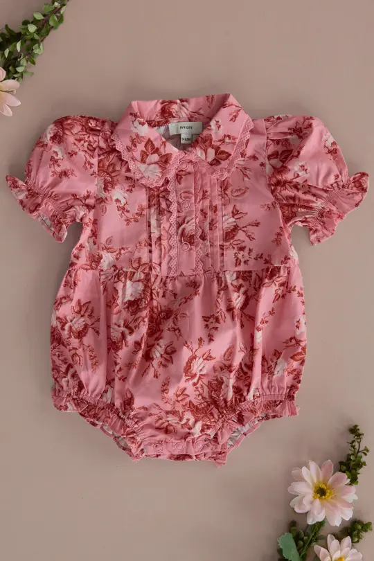 Baby Sophia Romper in Desert Heritage Rose