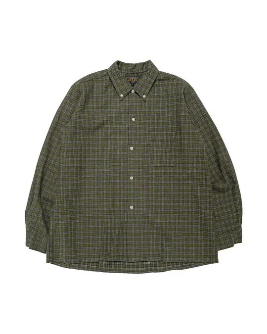 Beams Plus Open B.D. Dobby Plaid Green