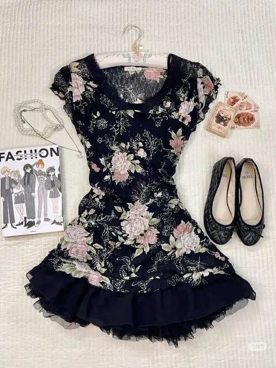 Retro Printed Waist Slim Fit A-Line Sexy Mini Skirt homecoming dress R2686
