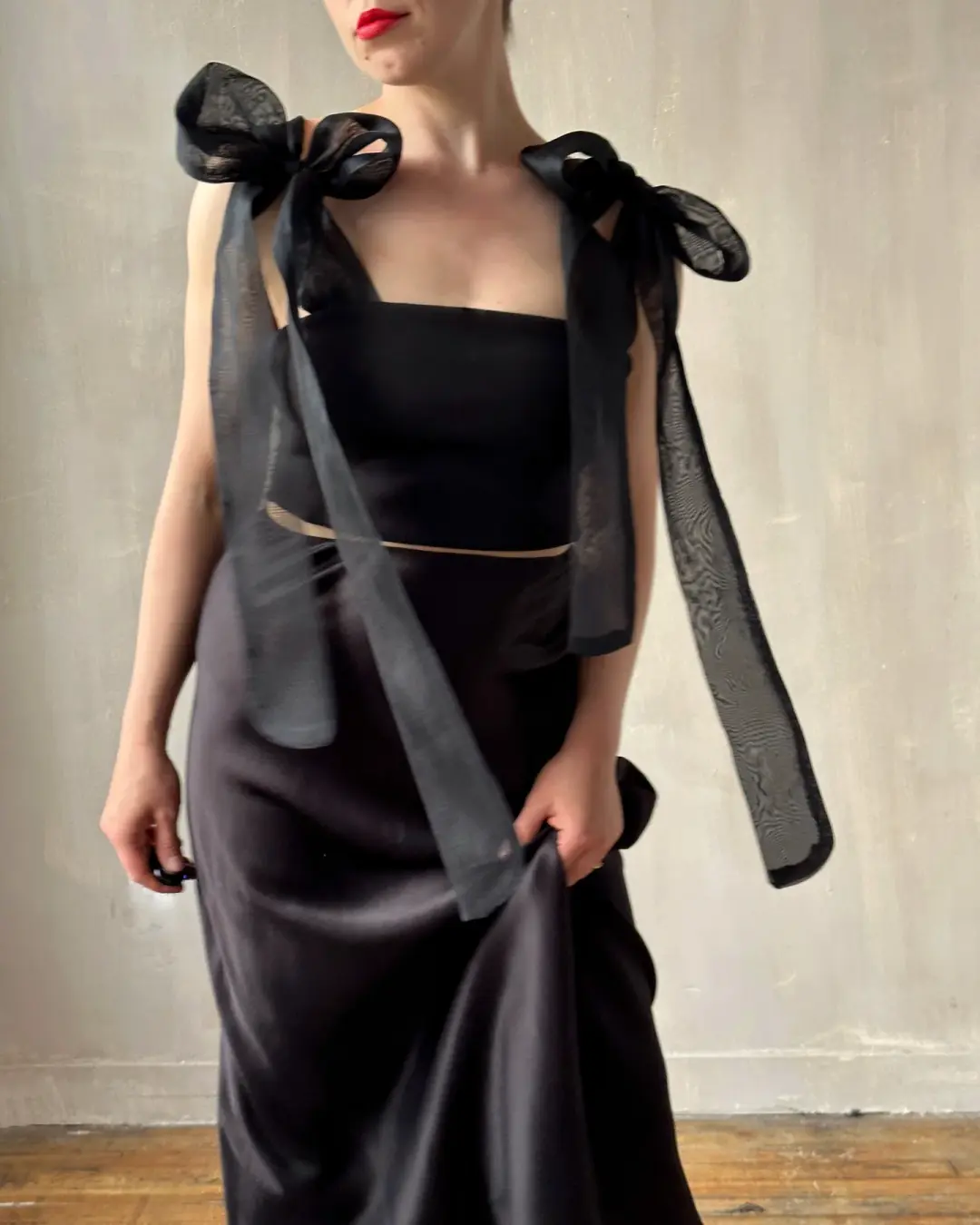 Bustier Tank w/Silk Ties