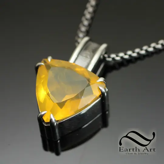 Juniper Ridge Fire Opal Trillion 15mm Pendant