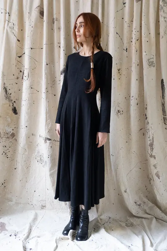 Theodora Linen Dress - Black