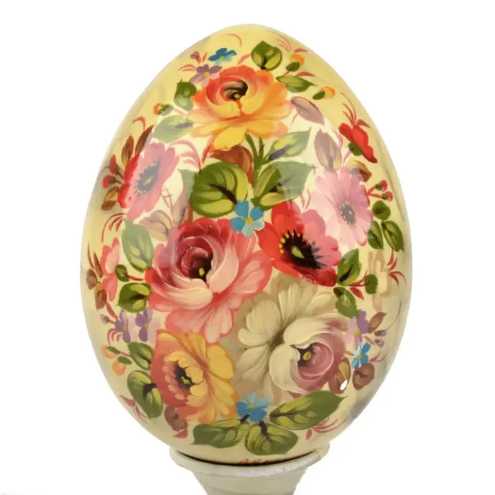Blooming Flowers Egg on Stand
