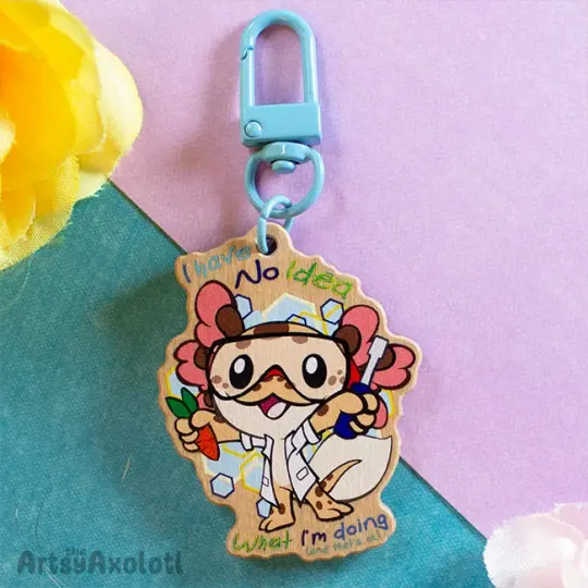 "No idea what I'm doing" Wooden Keychain