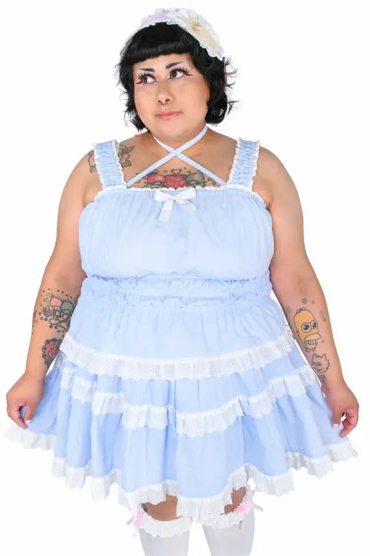 Katherine Shirred Camisole - Sky Blue