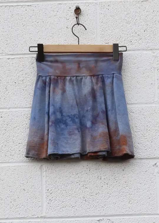 OOAK - Princess Seam Mini Skirt / XS / Light Hemp / Ice Dye (306)